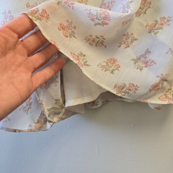 Vintage Summer Retro Floral Print High-Waisted Bermuda Flowy Shorts Culottes Whi - Picture 4 of 9